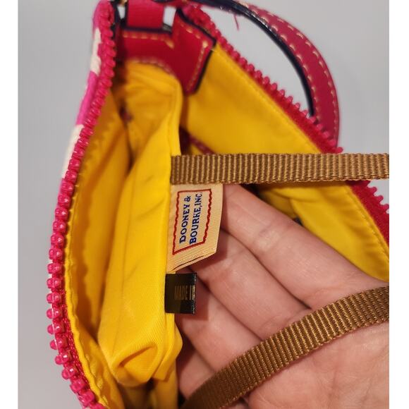 Dooney & Bourke Pink & White Geo Print Canvas Crossbody - Picture 14 of 16